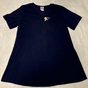 VTG 1999 Tweety Bird Shirt Women's Medium Blue Short Sleeve Blouse Looney Tunes